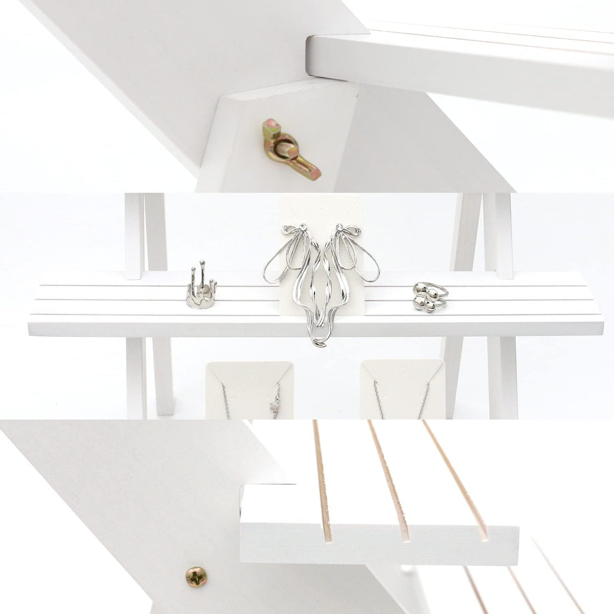 Sinyad 5-tier wooden shelf with earring cards