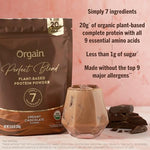 Orgain chocolate protein powder lifestyle serving suggestion