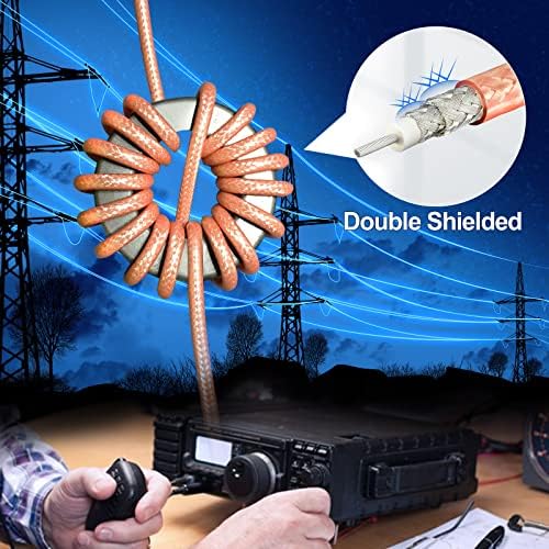 Eightwood radio frequency transmission cable showcasing the flexible construction and polytetrafluoroethylene dielectric insulation