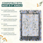 Artisan floral embroidery detail on cotton book sleeve