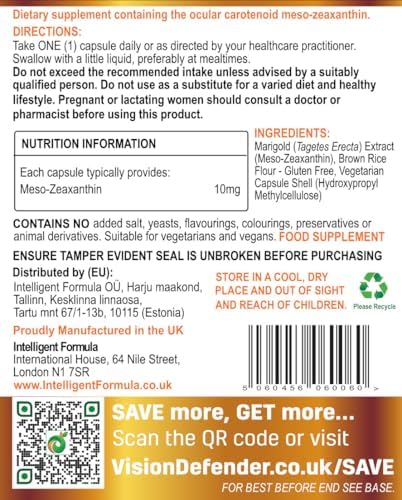 Vegan ocular health supplement for macular support