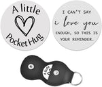 Black PU leather snap pouch keychain open view