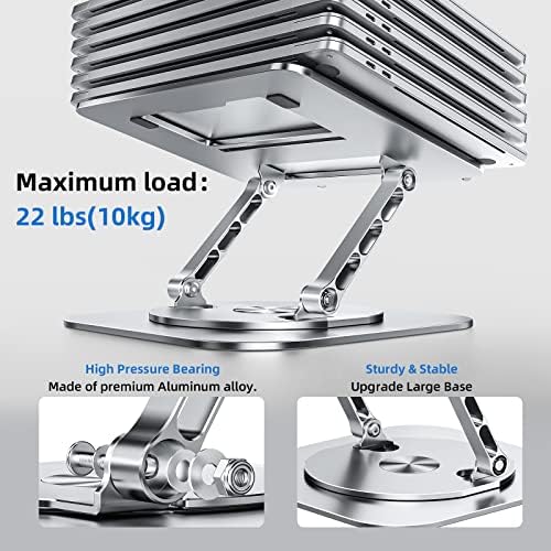 Top angle view of MCHOSE notebook riser showcasing the hollow grid ventilation platform for heat dissipation.