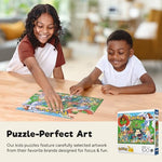Close up view of the durable cardboard pieces showcasing the Perfect Snap technology