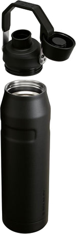 Stanley insulated stainless steel bottle with angled spout lid open