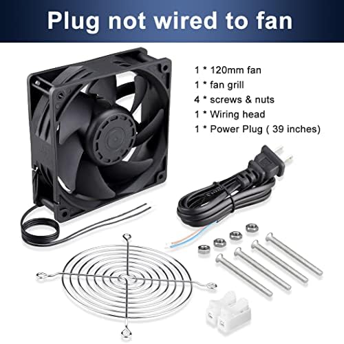 Wathai universal voltage cooling fan packaged with mounting screws and nuts