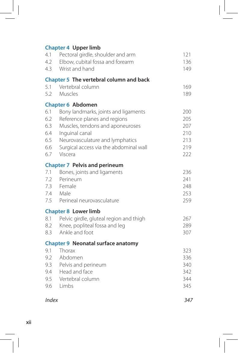Sample page featuring surface anatomy palpation techniques and diagrams