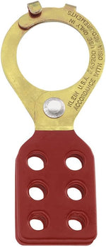 Klein Tools 45200 lockout hasp front view showing 1-inch diameter jaw.