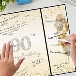Guest signing the 90th birthday alternative guest book at a party