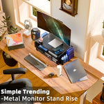 Simple Trending computer desk organizer with laptop placed on top showing ventilated design