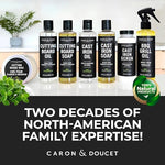 Cast iron pan being seasoned with Caron & Doucet plant-based conditioning oil.
