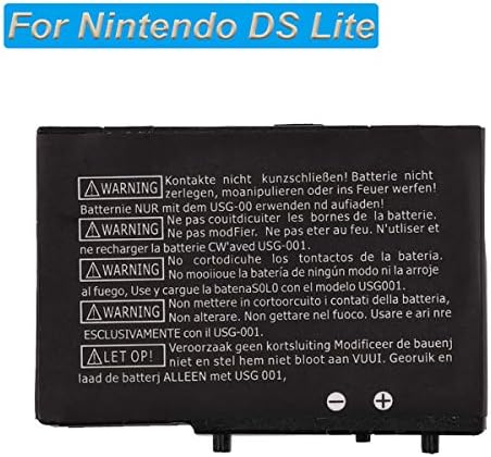 Handheld gaming console replacement battery pack displaying the protective outer shell and quality certificates.