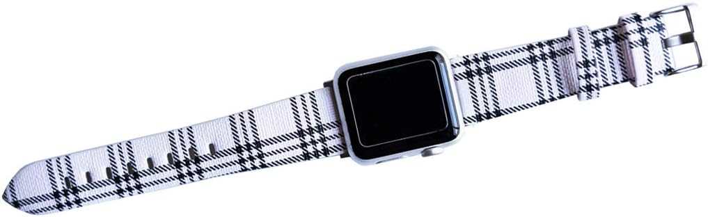 MeShow tartan plaid band angled perspective for Apple Watch