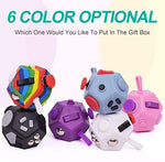 UOOEFUN pocket sized fidget block showcasing the flexible silicone rope attachment and rotation dial