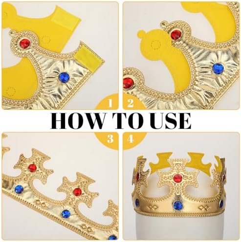 Gold prince and princess costume crowns for kids party