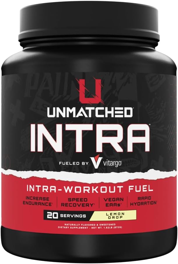 Unmatched Intra Workout Powder | Carbohydrate, Electrolyte, L-Glutamine, & Vegan EAA Mix | for Hydration & Endurance | Natural Flavors & Sweeteners | 20 Servings (Lemon Drop) - Image 1