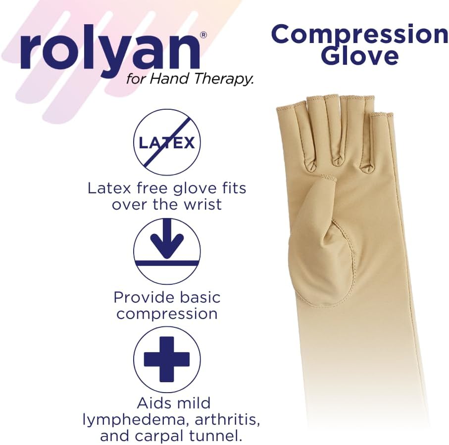 Rolyan Compression Glove, Arthritis, Carpal Tunnel, Closed Finger, Right, L | Rolyan compression glove applies gentle compression to the hand and wrist for arthritis, carpal tunnel and swelling - Image 14