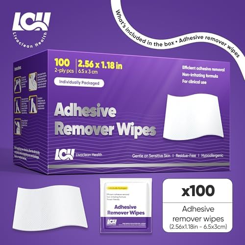 Individually wrapped 2-ply medical adhesive remover pads for travel and home use.