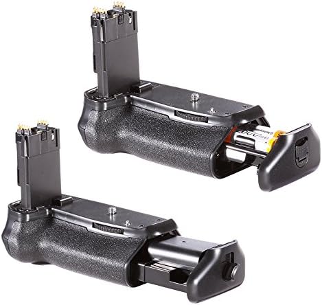 Neewer vertical shutter grip rear angle highlighting the multi-controller and autofocus selection buttons layout.