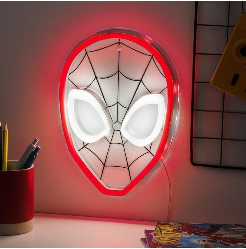 Paladone Spiderman wall mountable LED neon light front view
