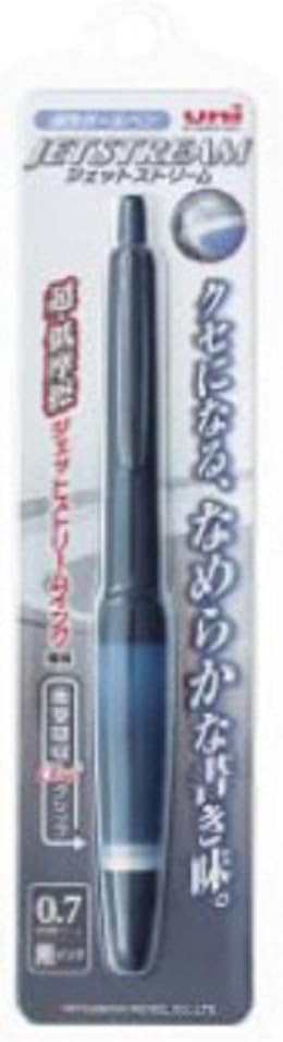 Uni Alpha-Gel Jetstream pen showing the black body and clip