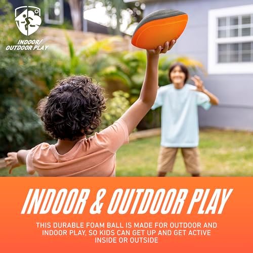 Authentic USA imported Nerf toy football being held to demonstrate the kids mini size