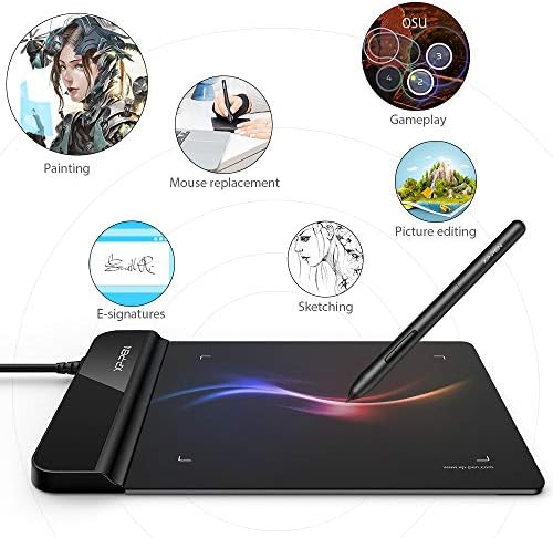 Close up view of the XPPen battery free pen showing the pressure sensitive tip and comfortable grip.