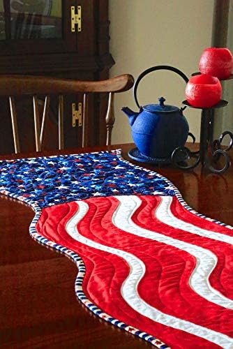 Fiber art book by Karen Eckmeier showing table runner patterns