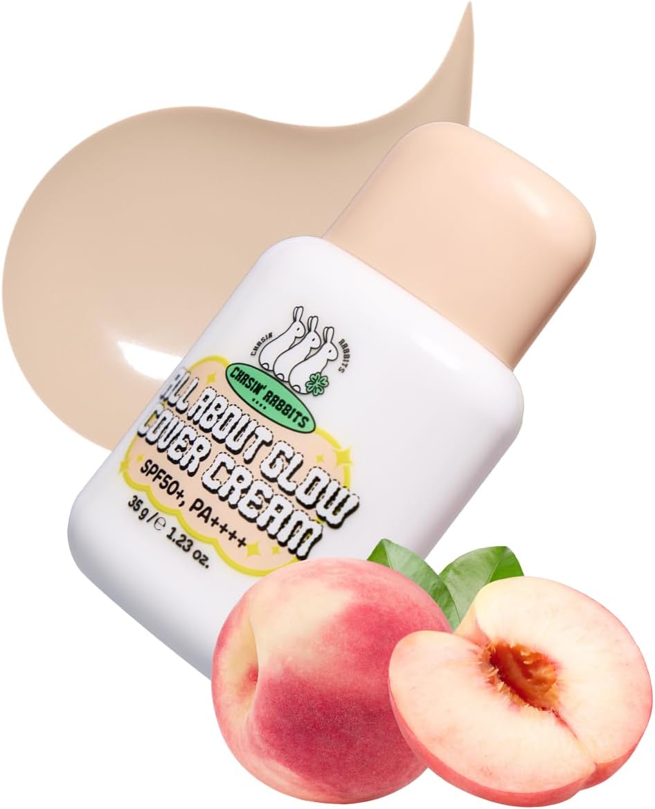 CHASIN' RABBITS All About Glow Cover Cream 1.23 Oz, Lightweight, Hydrating, Long-Lasting Radiance for a Flawless Glow, Smooth Skin Texture, Vegan, Korean Makeup - Image 1