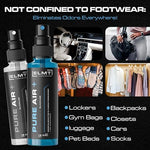 Two bottles of Blackline 16 ounce shoe deodorizer showing US-made label.