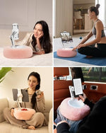 Viozon adjustable lap cushion stand holding an iPad in bed for hands free viewing