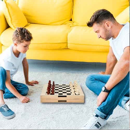 Authentic Hello Papaya wooden strategy game showing children playing and improving hand eye coordination skills.