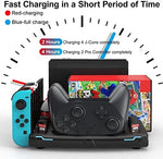 Keten premium gaming organizer station compatible with Nintendo Switch OLED model black finish close up