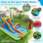Bountech water bounce house backyard setup view