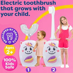 Trueocity automatic toddler toothbrush with 360 degree soft silicone brush head close up