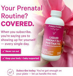 Prenatal liquid multivitamin for maternal health and fetal development, Pink Stork brand