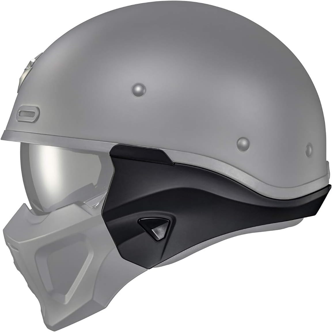 ScorpionEXO Covert X replacement neck cover panel in matte black front view