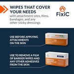 Fixic skin adhesive wipes showing the texture of the prep pad for improved grip.