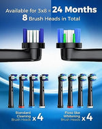 Adult electric toothbrush display showing two types of dual clean brush heads