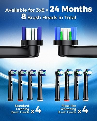 Adult electric toothbrush display showing two types of dual clean brush heads