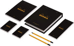 Rhodia essentials box lined black front view stationary set
