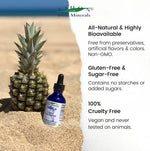 Eidon Ionic Minerals Silica fluid drops product label detailing the adult daily dosage instructions