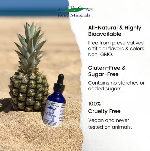 Eidon Ionic Minerals Silica fluid drops product label detailing the adult daily dosage instructions