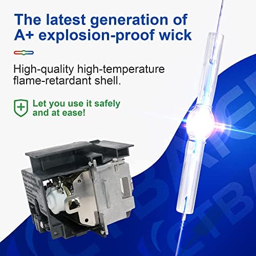 Angled view of the pre assembled projector bulb module showcasing the internal glass wick