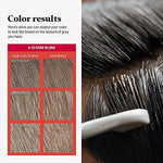 Full contents of the Just For Men hair dye kit including the pre-mixed color tube and instructions for home application.