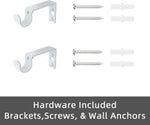 Sturdy metal curtain rod supporting blackout panels