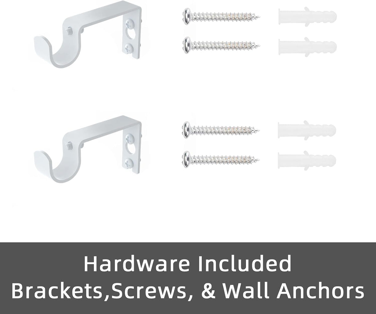 Sturdy metal curtain rod supporting blackout panels