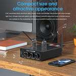Douk Audio P6 MINI portable stereo amplifier receiver alongside its power supply kit.