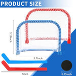 Indoor table hockey toy set with two pucks and two sticks
