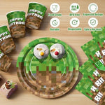Green themed party tableware set serving 24 guests